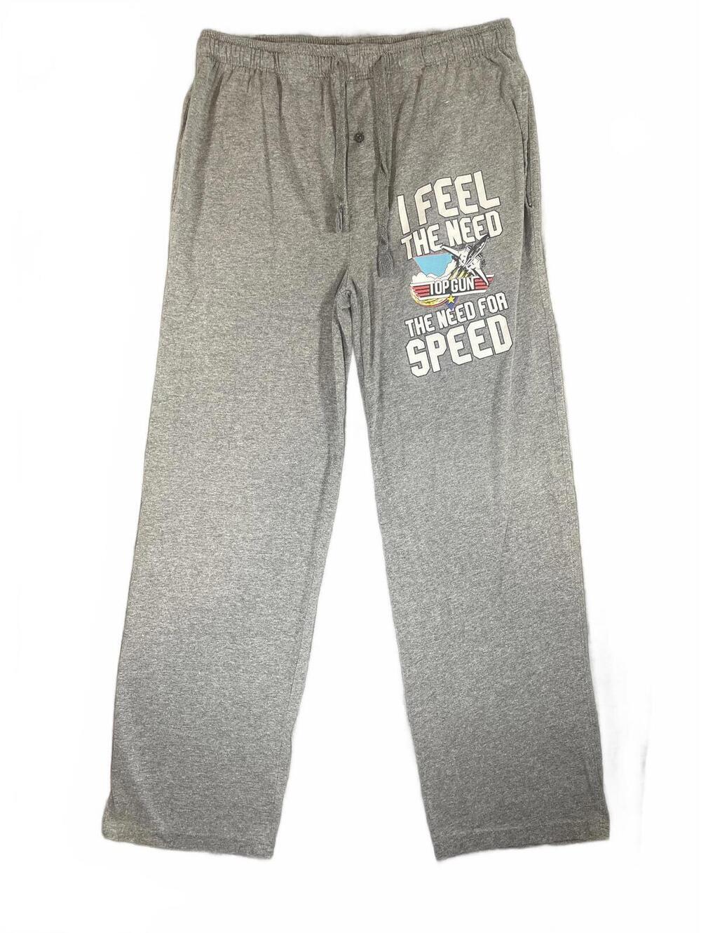 Top Gun Men's Grey Casual Lounge Pants with Top Gun Graphic - Size Large